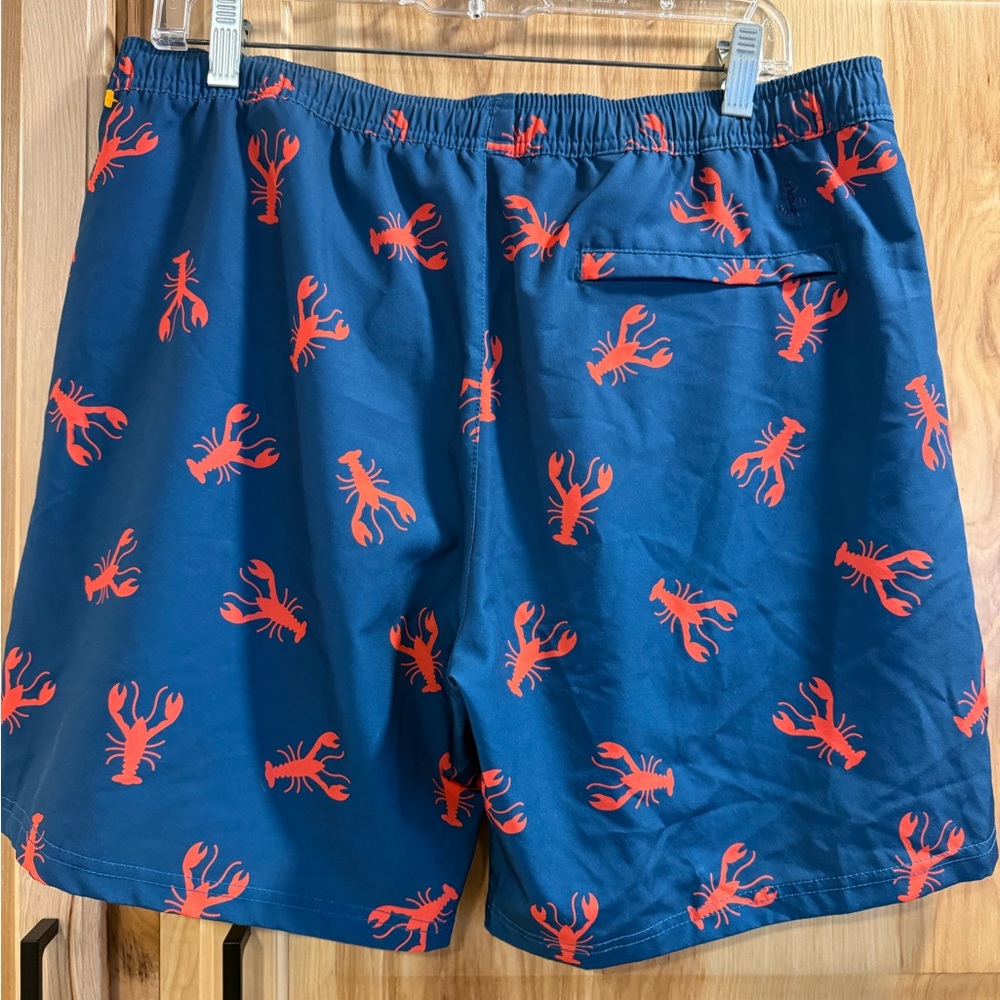 Men's LRD Size L Swim Suit Blue Lobster Lined Elastic Waist Swim Beach Pool - Picture 2 of 7